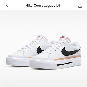 Nike court legacy lift platform shoes NWOT